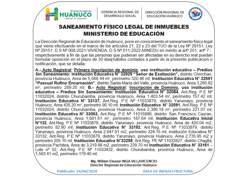 Infraestructura DRE Huánuco