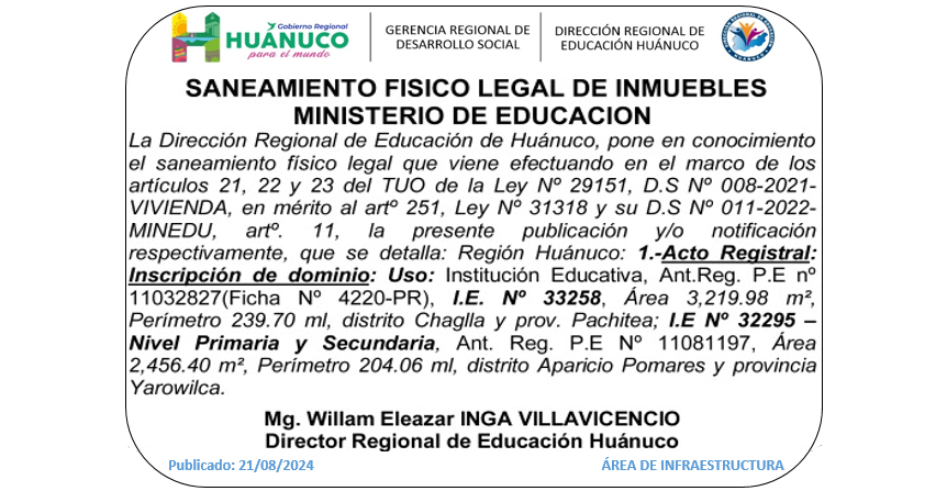 Infraestructura DRE Huánuco