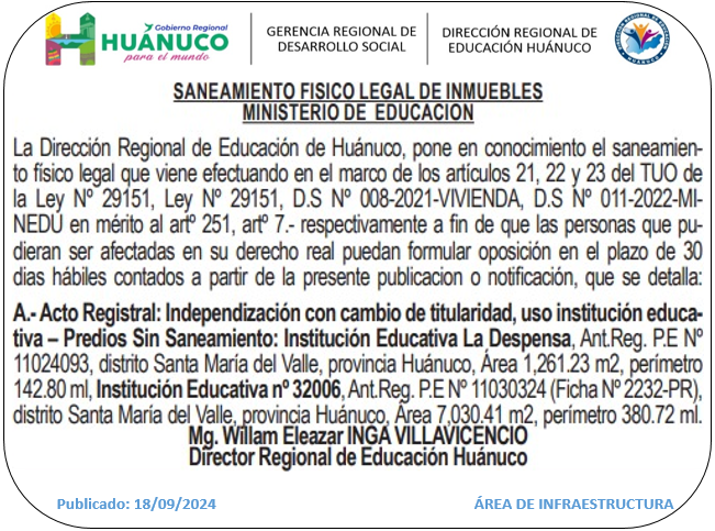 Infraestructura DRE Huánuco