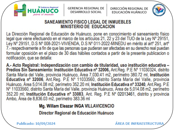Infraestructura DRE Huánuco