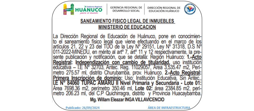 Infraestructura DRE Huánuco