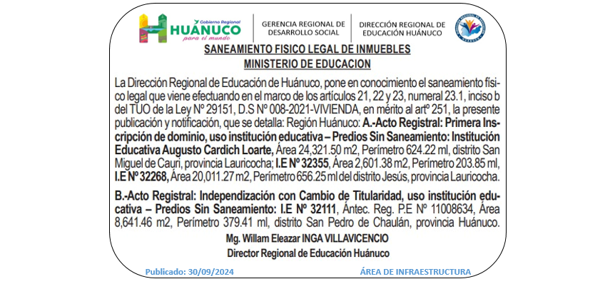 Infraestructura DRE Huánuco