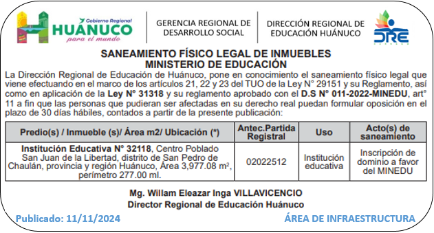 Infraestructura DRE Huánuco