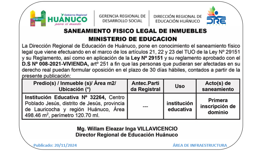 Infraestructura DRE Huánuco
