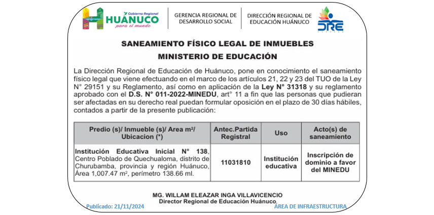 Infraestructura DRE Huánuco
