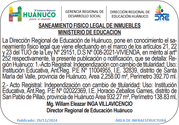 Infraestructura DRE Huánuco