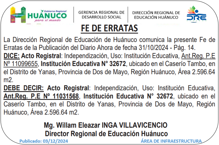 Infraestructura DRE Huánuco