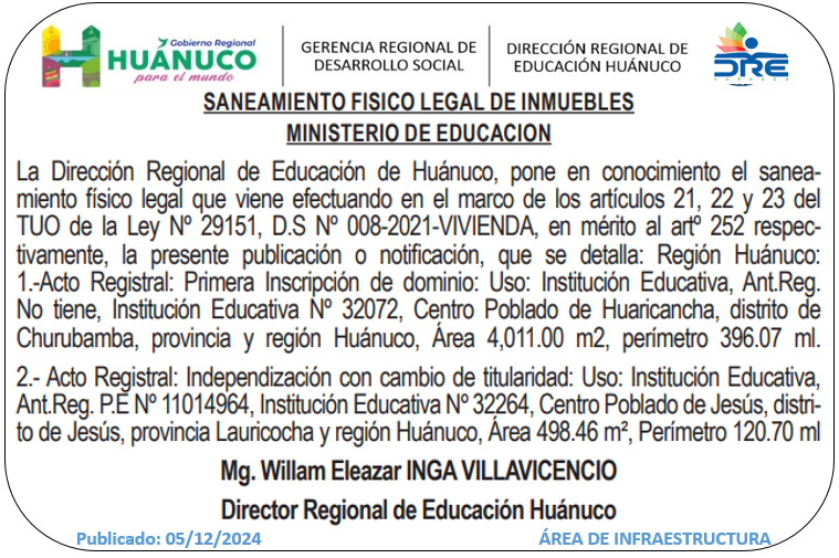 Infraestructura DRE Huánuco