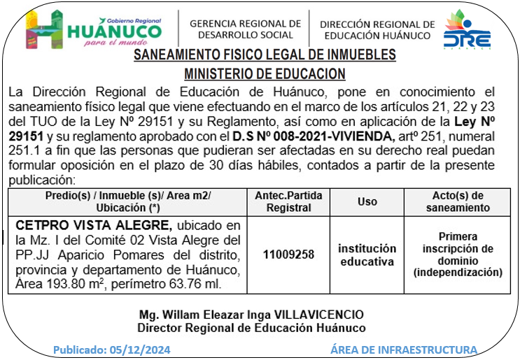 Infraestructura DRE Huánuco