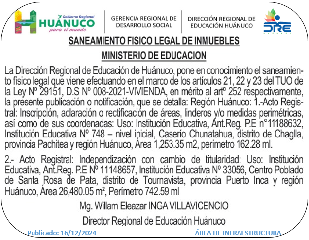 Infraestructura DRE Huánuco