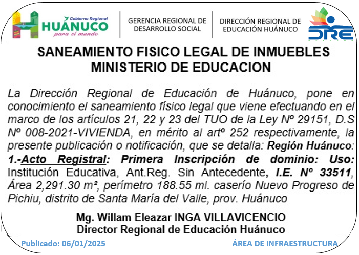 Infraestructura DRE Huánuco