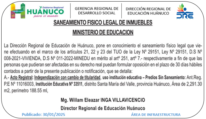 Infraestructura DRE Huánuco
