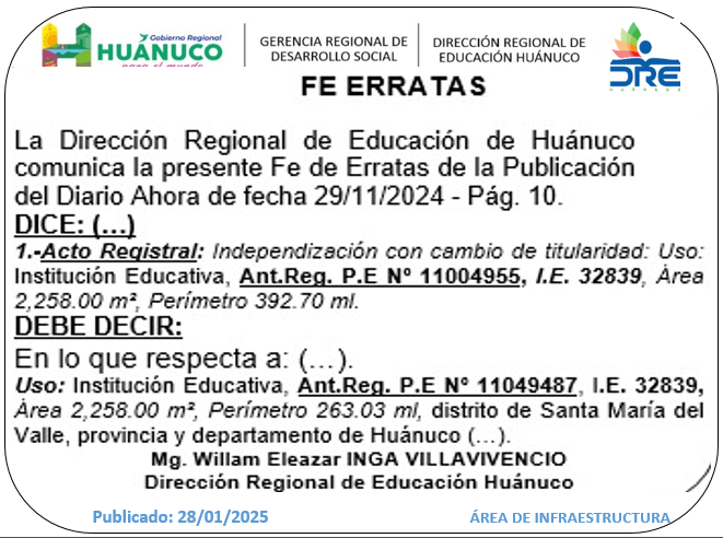 Infraestructura DRE Huánuco