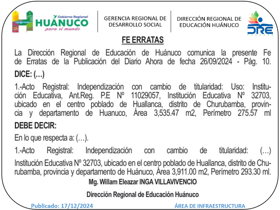 Infraestructura DRE Huánuco