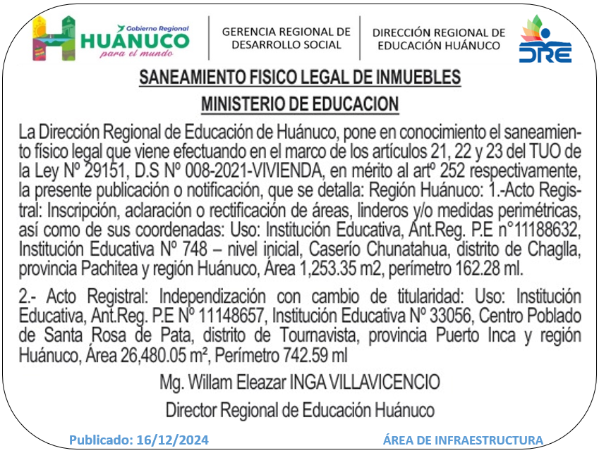 Infraestructura DRE Huánuco