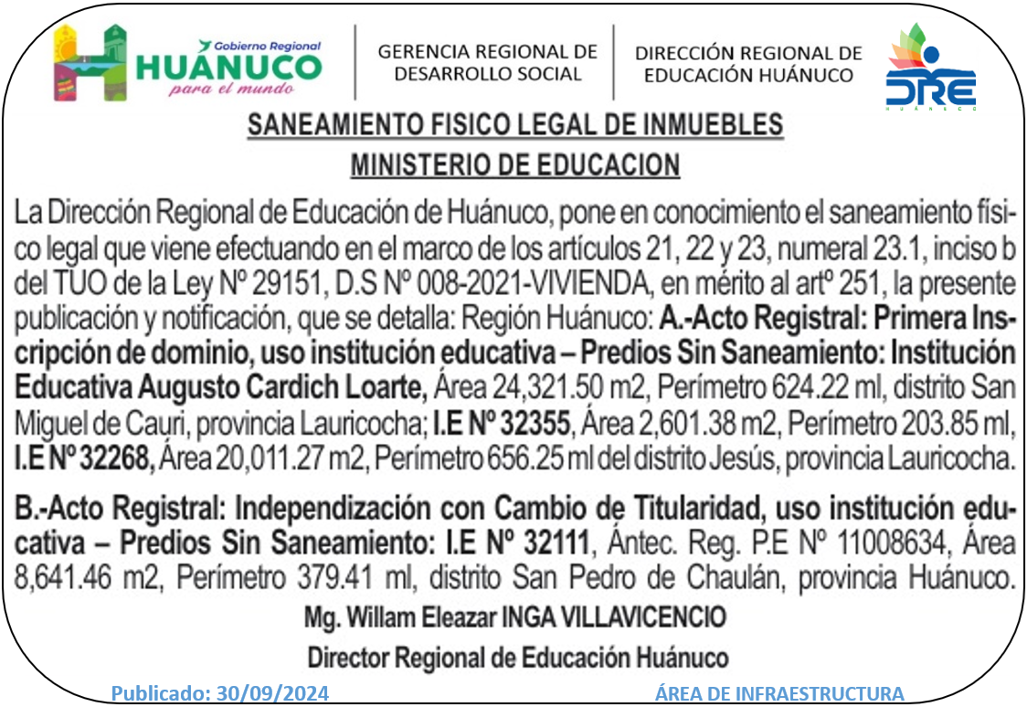 Infraestructura DRE Huánuco