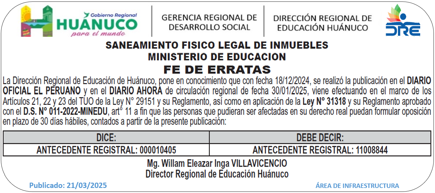 Infraestructura DRE Huánuco