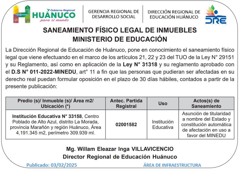 Infraestructura DRE Huánuco