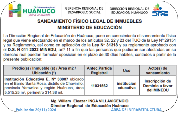 Infraestructura DRE Huánuco