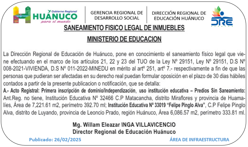 Infraestructura DRE Huánuco
