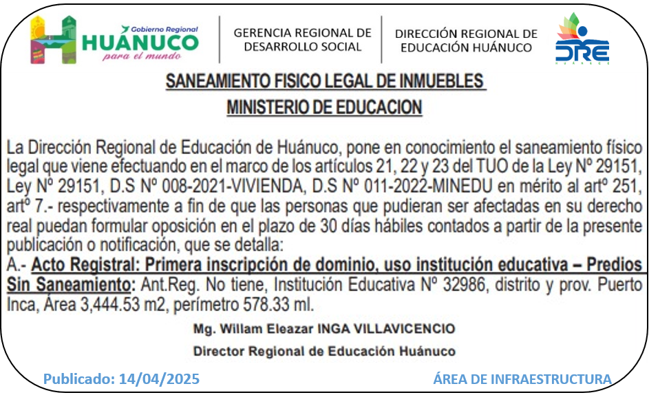 Infraestructura DRE Huánuco