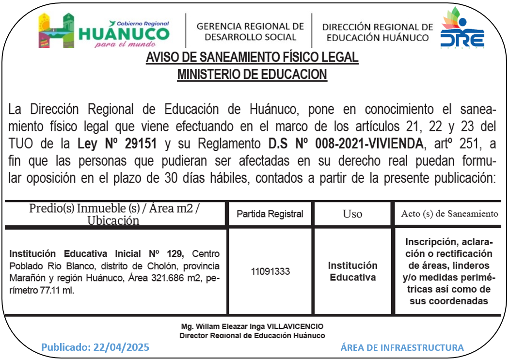Infraestructura DRE Huánuco