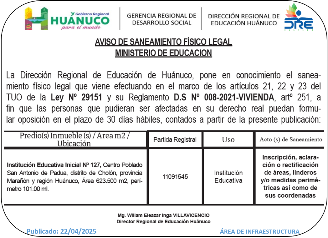 Infraestructura DRE Huánuco