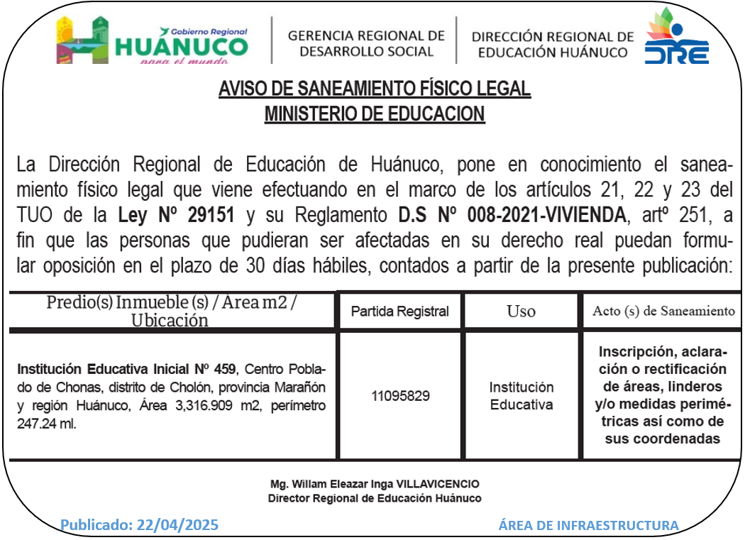 Infraestructura DRE Huánuco