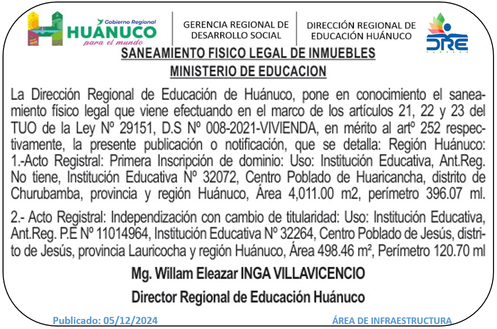 Infraestructura DRE Huánuco
