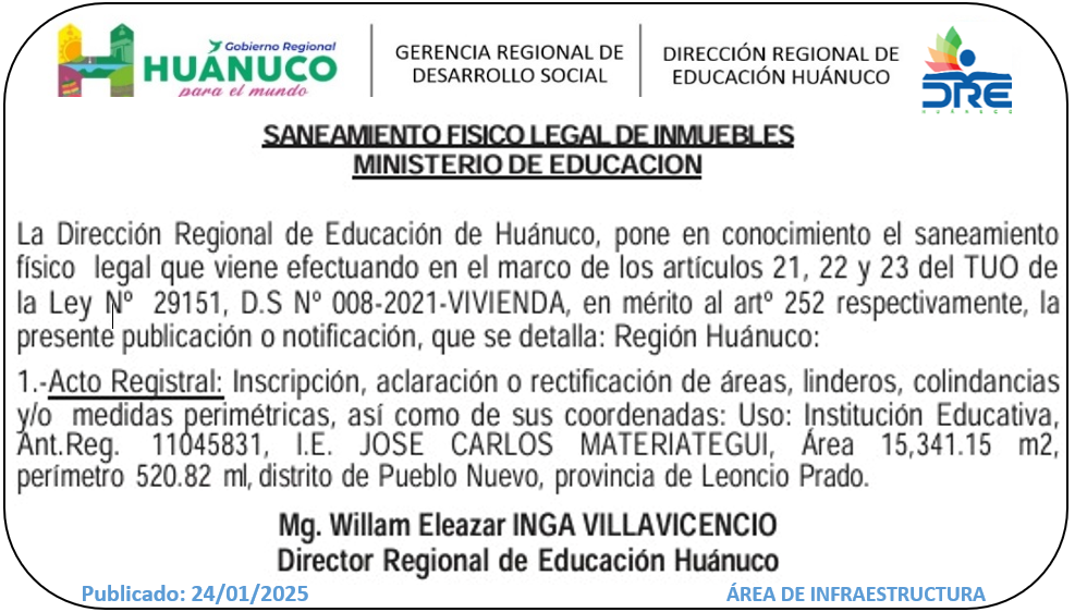 Infraestructura DRE Huánuco