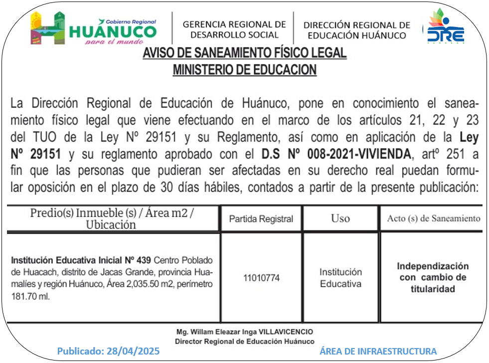 Infraestructura DRE Huánuco