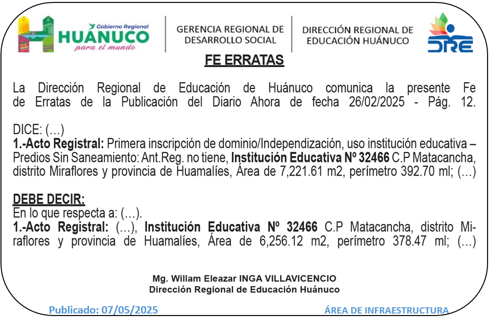Infraestructura DRE Huánuco