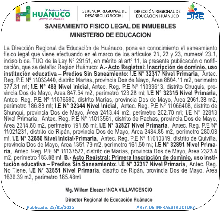 Infraestructura DRE Huánuco