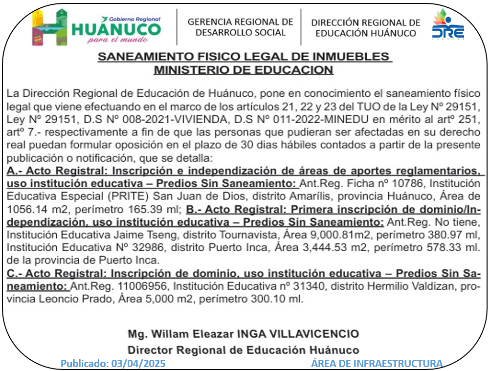 Infraestructura DRE Huánuco