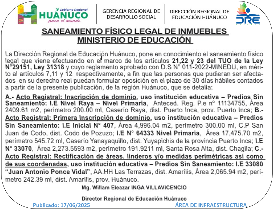 Infraestructura DRE Huánuco