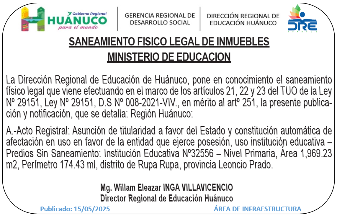 Infraestructura DRE Huánuco