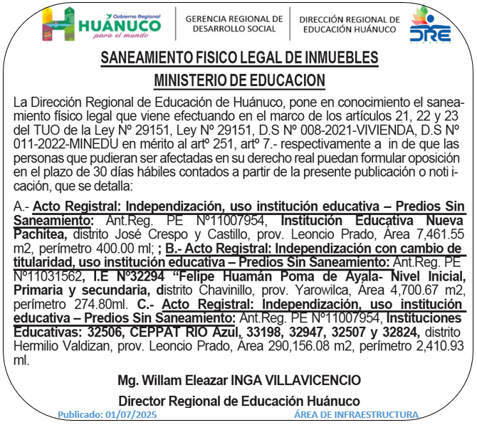 Infraestructura DRE Huánuco