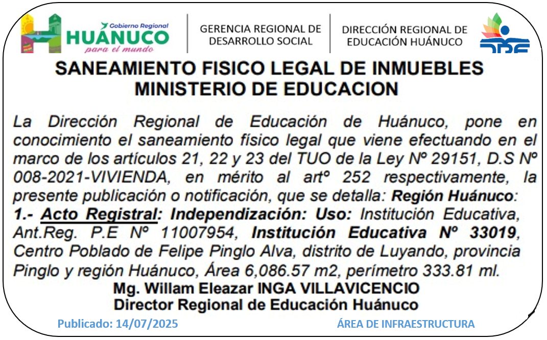 Infraestructura DRE Huánuco