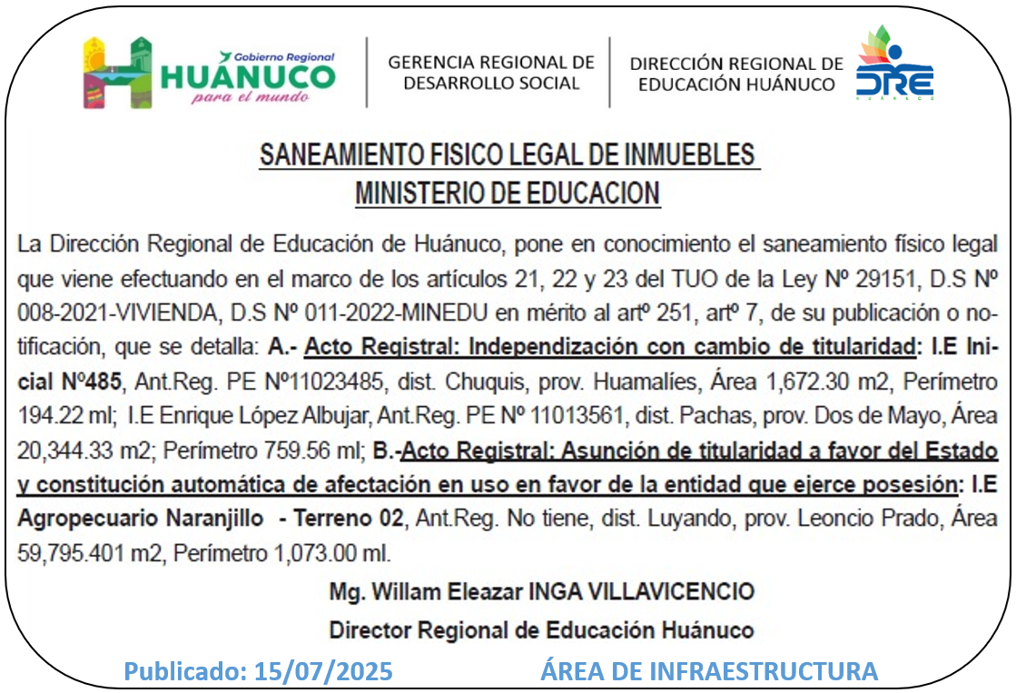 Infraestructura DRE Huánuco