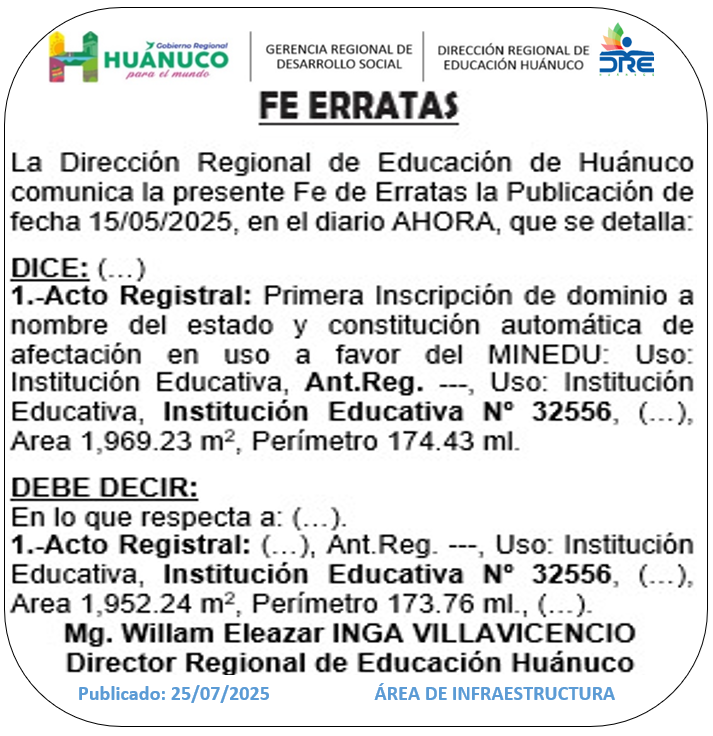 Infraestructura DRE Huánuco
