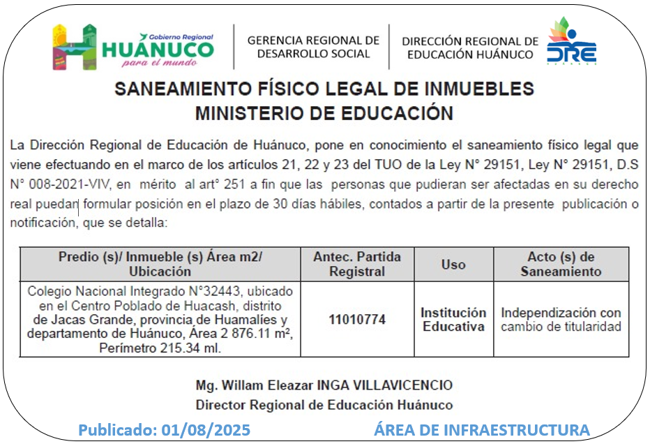 Infraestructura DRE Huánuco