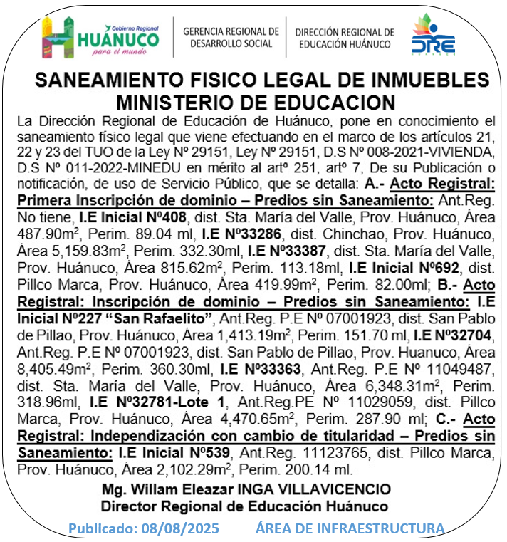 Infraestructura DRE Huánuco