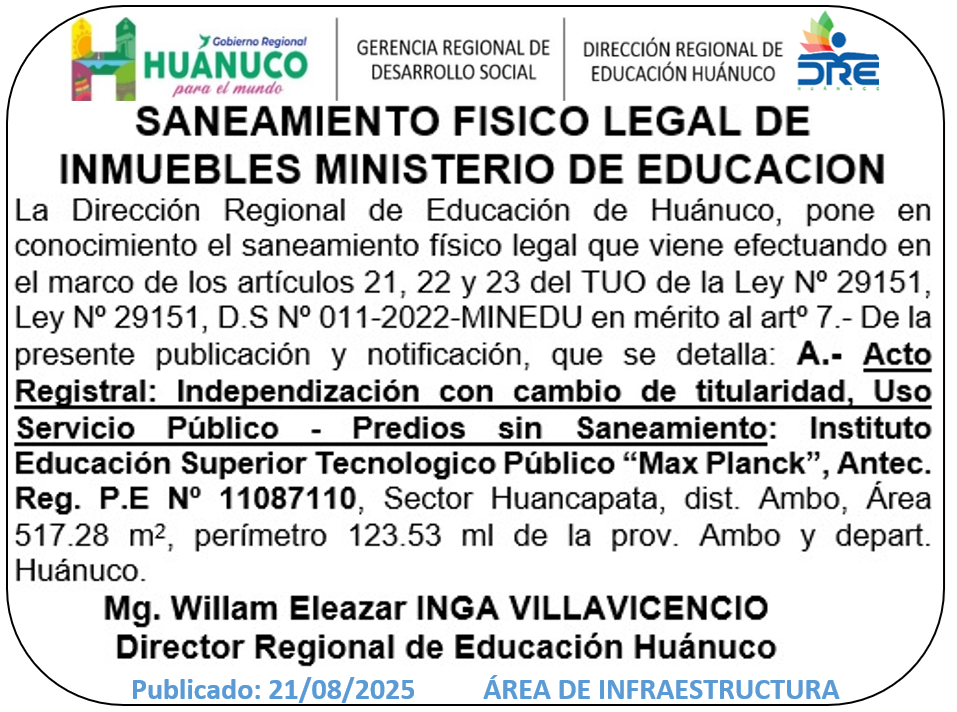 Infraestructura DRE Huánuco