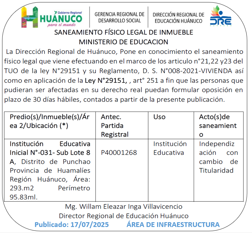 Infraestructura DRE Huánuco