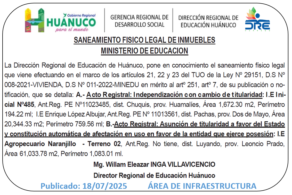 Infraestructura DRE Huánuco