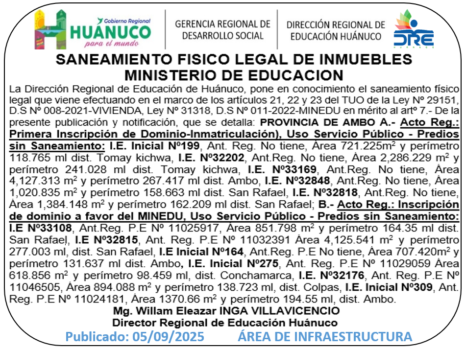 Infraestructura DRE Huánuco