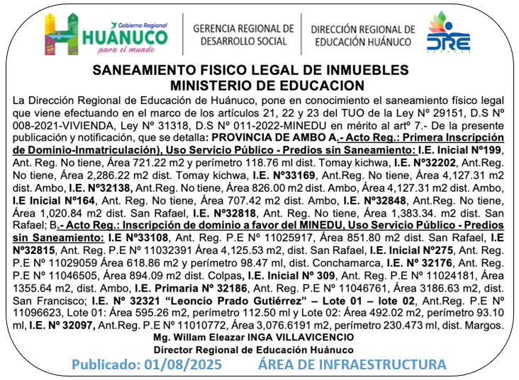 Infraestructura DRE Huánuco