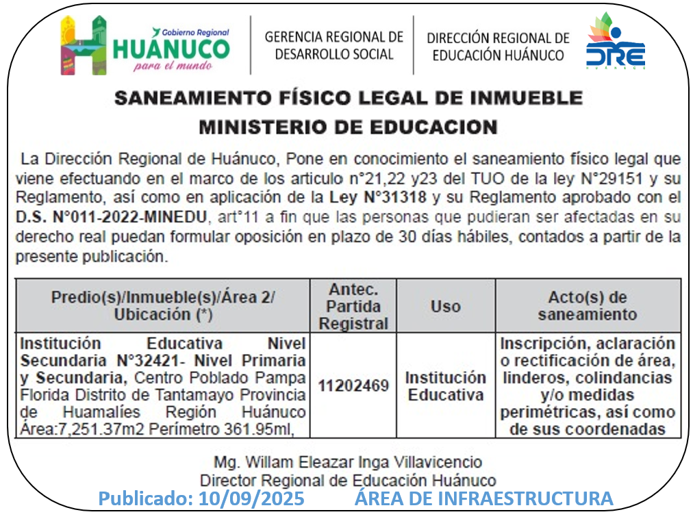 Infraestructura DRE Huánuco