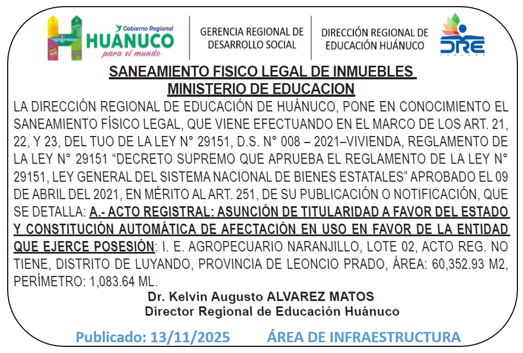 Infraestructura DRE Huánuco