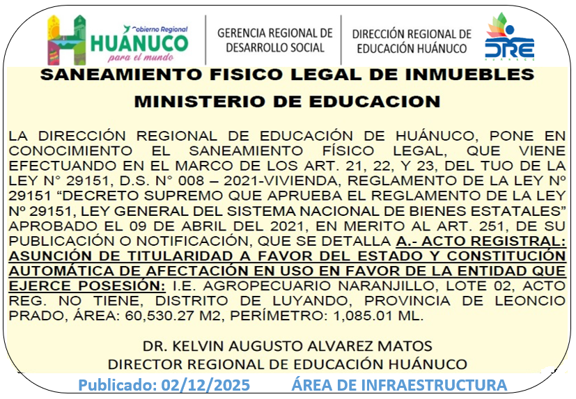 Infraestructura DRE Huánuco